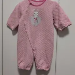ベビー ロンパース ピンク うさぎ ハート柄