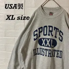 90sUSA製 3段ロゴスウェット　グレー