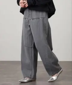 ✨新品未使用✨　Arino mama デニム ワイドパンツ M-L