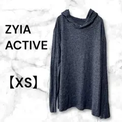 ZYIA ACTIVE メンズ　薄手ロンT フード付き　カットソー　XS 紺色系