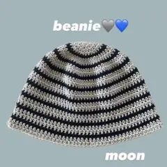 ハンドメイド コットン ビーニー クラッシャーハット クロシェハットのサムネイル
