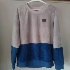 THE NORTH FACE フリース トレーナー グレー/ブルー