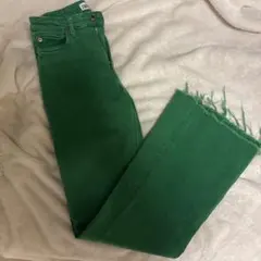 zara デニム グリーン