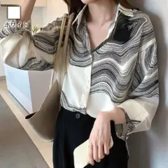 マーブル柄ブラウス Macro Light