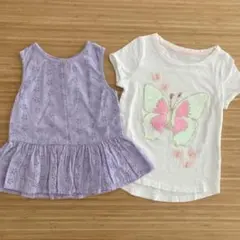 レーストップス　カットワークブラウス　蝶々Tシャツ　スパンコールTシャツ