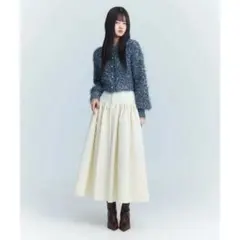 ⭐️セール⭐️ eimy istoire グログランギャザーフレアスカート 白