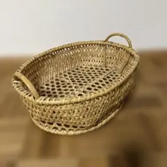 超美品♡竹の脱衣かご 職人の手作り スズ竹 根曲竹 六つ目編み 鳥越地区購入のサムネイル