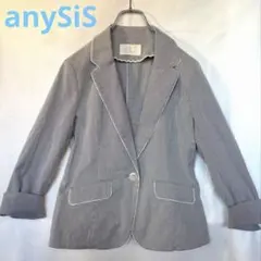 anySiS ラメ入りグレー ストライプ テーラードジャケット　入園　入学