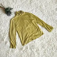 【firstbell】カットソー/M-L/イエロー/長袖/フリル/レディース