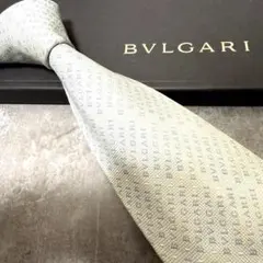 BVLGARI ブルガリ ネクタイ ロゴ柄 総柄 セッテピエゲ 定番 シルク