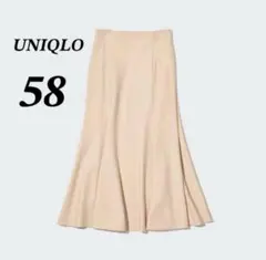 ユニクロ　マーメイドスカート　フレア　フランネル　ハイウエスト　裏地あり　春服