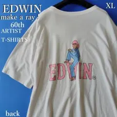 EDWIN エドウィン 60周年限定 Tシャツ make a ray 白 XLのサムネイル