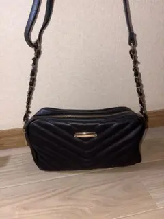 キルティング ショルダーバッグ ブラック