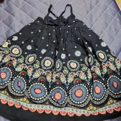 紺の刺繍入りキャミソールワンピース 90cm