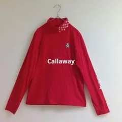 Callawayゴルフウェアレディース長袖ハイネックシャツレッド星柄ベアワッペンのサムネイル