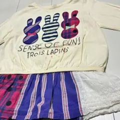 trois lapins トロワラパン 長袖 チュニック トップス ウサギ