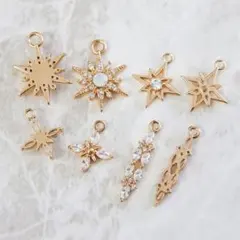 【2個】高品質 ジルコニアチャーム 14KGF ハンドメイド 太陽