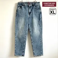 ユニクロ コントワーデコトニエ スラウチジーンズ XL ブルー レディース