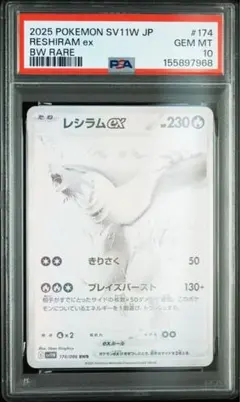 【極美品】最安値レシラムex BWR PSA10 　DOPAレザーケース付き