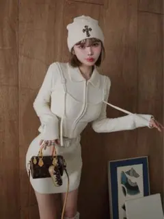 ビスチェドッキングニットトップス セットアップ ダーリッチ IVO