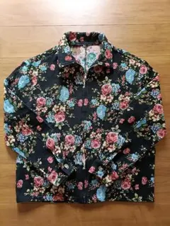 【海外仕入・総花柄】ヴィンテージ風 ジャガードアウター M｜個性派／一点もの