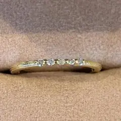 アガット　agete K18 ダイヤモンド　リング　5石　指輪　18金