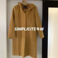 美品＊SIMPLICITE＊上着＊チェスターコート＊フード付き＊黄色＊M