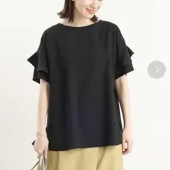 MK MICHEL KLEIN 袖フリルブラウス　洗えるのサムネイル