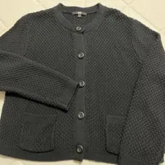 UNIQLO ニットショートジャケット　ブラック　カーディガン L 羽織り