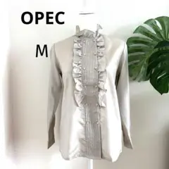 【OPEC オペック】フリルシャツ　Mサイズ　日本製　シャツ　ブラウス　9号