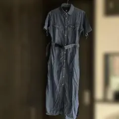 G-STAR RAW デニムブルー シャツロングワンピース XS