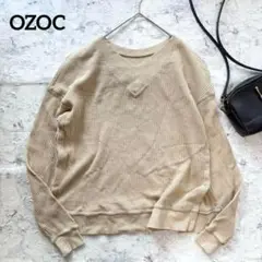【OZOC】オゾック Vネックワッフルカットソー サイドスナップ ゆるだぼ 肉厚