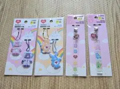 ケアベア アクリルキーリング、キーホルダー4点セット