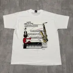 80s USA製 new orleans jazz 音楽　Tシャツ　ギター