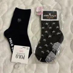 新品　靴下　2足セット　ブラック　星　POLO