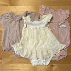 半袖 ロンパース 女の子 3点セット プティマイン アプレレクール 70cm