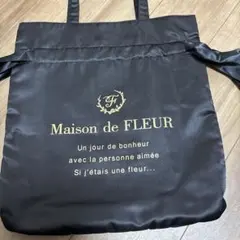 【 Maison de FLEUR 】ダブルリボンギャザートートバッグ 黒