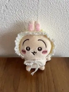 ちいかわ　おすわりぬいぐるみ用　フリル付きボンネット(耳出しタイプ) うさぎ