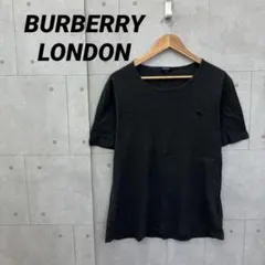 BURBERRY LONDON Ｔシャツ クルーネック ロゴ刺繍 濃灰 LL