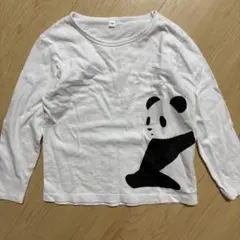 無印　白　パンダプリント Tシャツ 120サイズのサムネイル