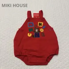 ミキハウス　レトロ　ダルマオール　サロペット　クマ　ベア　赤　80 85 レア