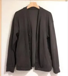 無印良品 二重編みスウェットカーディガン 紳士M ダークブラウンのサムネイル