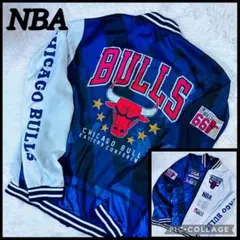 古着 90s NBA ロゴ シカゴブルズ ナイロンジャケット ブルゾン　XXL
