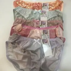Lサイズ フリル付きショーツ 5枚セットトリコット