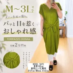 大きいサイズ対応♡トラッツオドンナ定価2万円程着映える高見えリボンワンピースのサムネイル