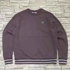 b*i様 FILA スウェット パープル ワンポイント刺繍 リブデザイン
