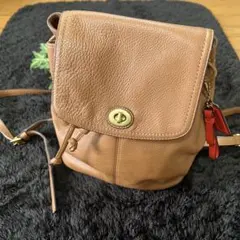 【美品】【COACH】レザードローストリングリュック★ブラウン系