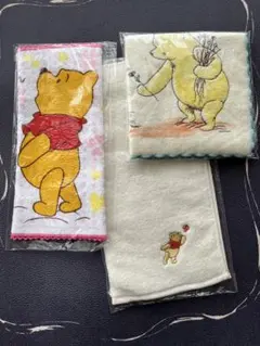 ディズニー　くまのプーさん　タオルハンカチ　３枚セット