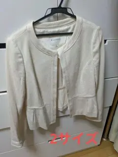 組曲KUMIKYOKU ノーカラージャケット 2サイズ セレモニー アイボリー