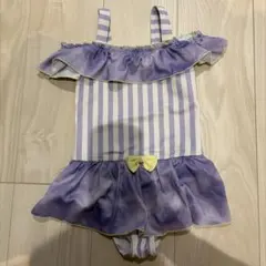 女の子 ワンピース水着 120cm ストライプ フリル